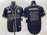 Men's Kansas City Chiefs #15 Patrick Mahomes Black C Patch Super Bowl LVII Cool Base Stitched Baseball Jersey,baseball caps,new era cap wholesale,wholesale hats